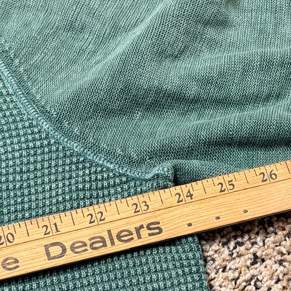 Tommy Bahama 1/4 Zip Pullover Sweater Mens Large Green Waffle Knit Cotton - Picture 4 of 7